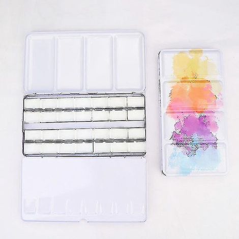 Aufbewahrungsbox aus Eisen für leere sternförmige Paletten mit 24/48 Fächern und halben Näpfchen für Aquarell-/Öl-/Acrylfarben. (1/4)