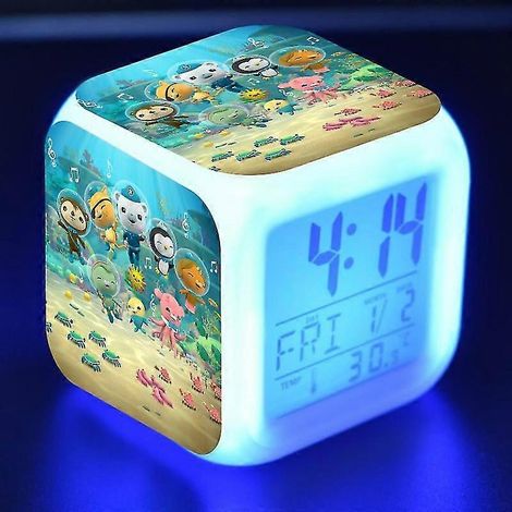 Réveil Octonauts, Expédition du Capitaine Buck, Réveil carré à LED colorées, Style E