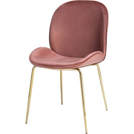 Set di 2 sedie Charlize in velluto rosa antico e ottone (1/3)
