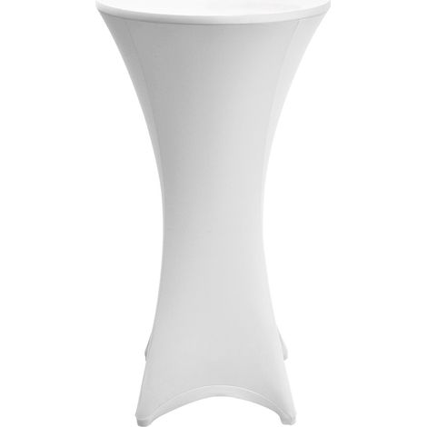 Stretch Stehtisch Bistrotisch Husse, Ø70-75cm, Weiß