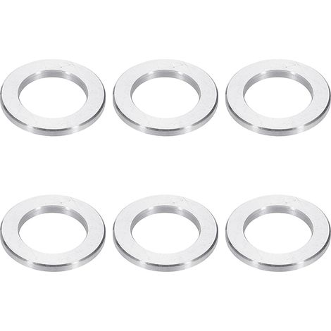 Rondelles en Aluminium M10, 6pcs Entretoise Métallique à Vis Ronde, Rondelle Plate pour Vis Tige Écrous Boulons, Bague d'Écartement en Métal 10.2mm ID x 16mm OD x 2.5mm Hauteur (1/5)