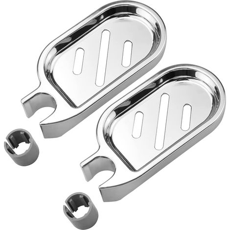 2 Porte-savon pour barre de douche 22mm, support en plastique ABS, étagère de douche pour savon (1/5)