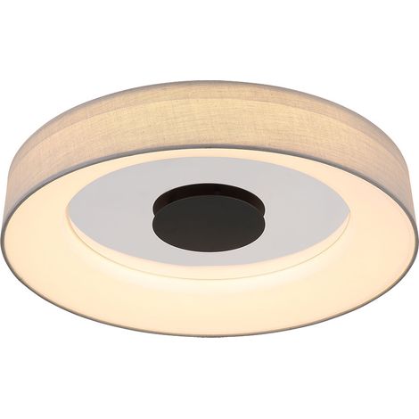 Plafoniera dimmerabile con telecomando Lampada da soffitto con altoparlante Lampada da camera da letto CCT, LED 40W 2000Lm luce diurna bianco caldo, DxH 46,8x9,8cm