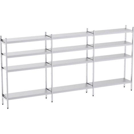 Rayonnage en Acier Inoxydable Linéaires - 4020 à 4950 mm - 4 Niv - P400 - Distform
