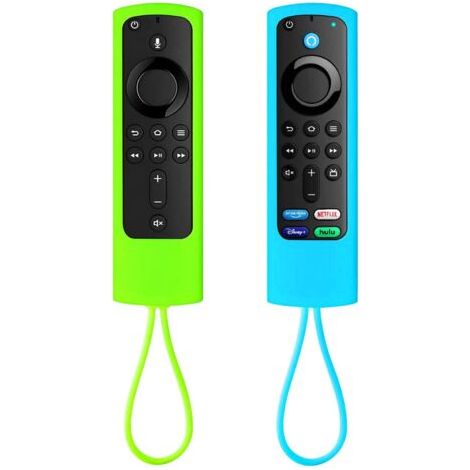 Schutzhülle für die Fernbedienung (leuchtet im Dunkeln), Silikon-Schutzhülle für Fire TV Stick 4k – leuchtend grün und himmelblau