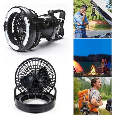 Lanterne de camping LED portable avec ventilateur pliant lampe d'urgence pour randonnée (1/5)
