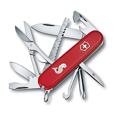 Victorinox 1.4733.72 Fisherman Coltello Multiuso 18 Funzioni con Lama Grande e Squama Pesce colore Rosso (1/4)