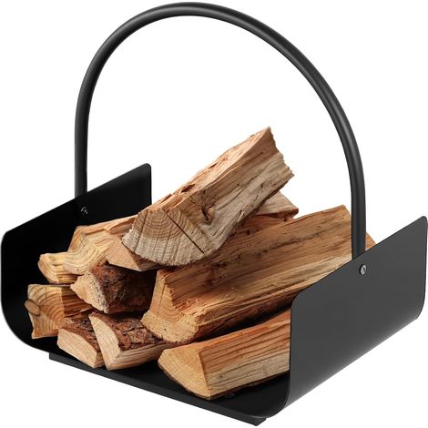 Panier à bûches 45 x 30 x 43cm Porte-bûches de cheminée panier bois de chauffage panier porte buche cheminee Support À Bois De Chauffage Acier panier bois de cheminée Intérieur/extérieur (1/5)