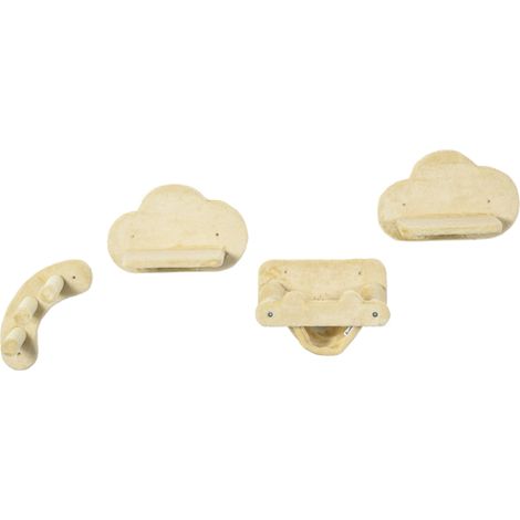 Escalier chat 4 pièces 3 marches 2 plateformes hamac housse peluche beige