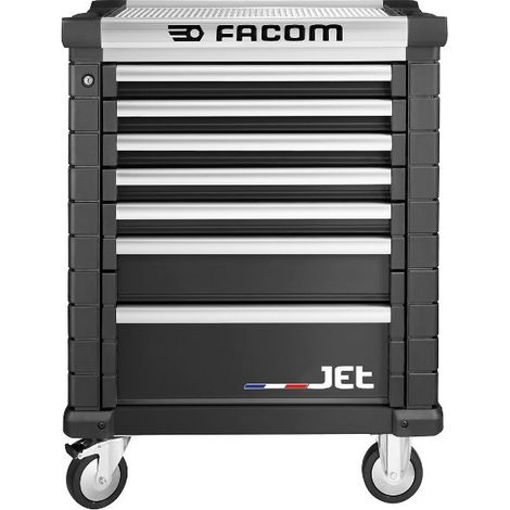 Facom – Servante d'atelier roulante en acier 7 tiroirs – Dimensions 569 x 421 x 60mm – Capacité de charge 155kg – Chariot à roulettes