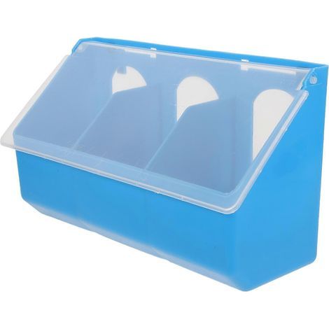 Mangeoire suspendue pour pigeons, boîte de rangement multi-grilles pour aliments pour pigeons, mangeoire suspendue pour cage à oiseaux-25.00X14.00X9.00CM-Sky-blue (1/4)