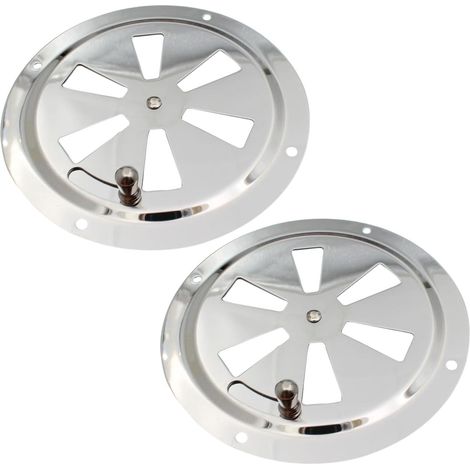 Grille d'aération ronde à persiennes en acier inoxydable de 12,7 cm ou 15,2 cm avec poignée facile à ouvrir et à fermer, noir (1/5)