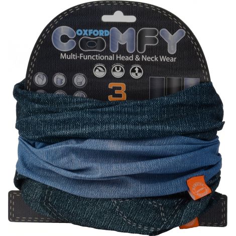 Cols multifonctionnels confortables Oxford, lot de 3, jeans coupe-vent