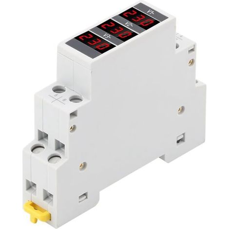Voltmètre numérique modulaire LED triphasé pour compteur de tension sur rail DIN AC80-500V (1/5)