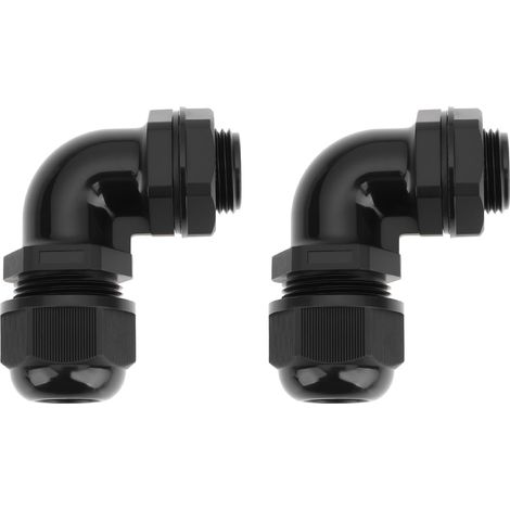 Pack of 2 M20 90-degree nylon cable glands, IP68 waterproof, 6-11 mm, right angle (1/5)