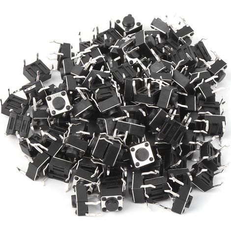 Mini Micro Interrupteur Tactile à Bouton Poussoir Momentané - 100pcs de 6x6x4.3mm (1/5)