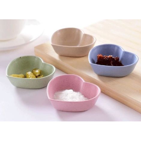 Bols à Sauce - Da.Wa 5pcs - Plastique - Forme de Coeur - Couleur Rose (1/4)