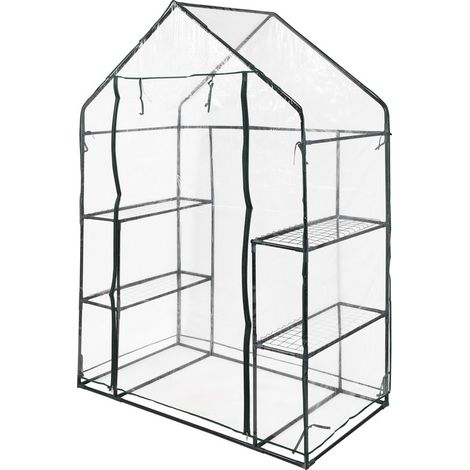 Gewächshaus Gartenhaus Begehbar Treibhaus Tomatengewächshaus Frühbeet Foliengewächshaus +143x73x195cm (1/5)