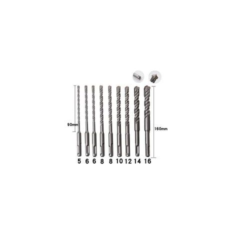 Csparkv – Forets à béton 9 pièces 5mm-16mm – Acier au carbure – Tête en forme de X pour perçage efficace – Pour béton, pierre et carrelage (1/4)