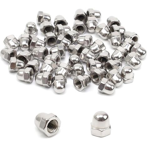 50 Pièces Ecrous Borgne, M8 Ecrou, Din1587 Ecrou Borgne Inox, Acier Inoxydable 304 Ecrous Borgnes pour Vis, pour Construction Métallique, Bois, Machines (1/5)