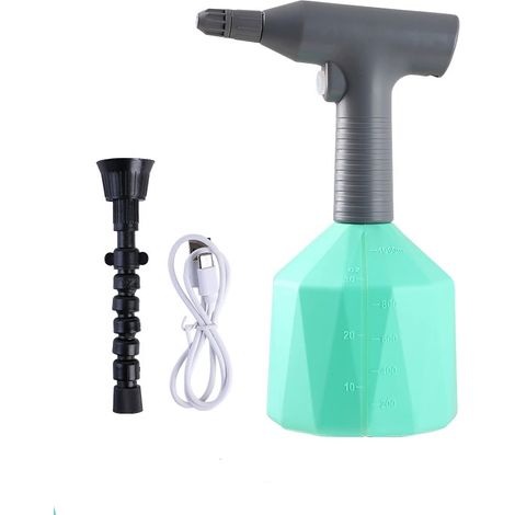 Pulvérisateur électrique avec buse de brumisation, pulvérisateur d'eau portable pour pelouse et jardin (vert 1 L) (1/4)