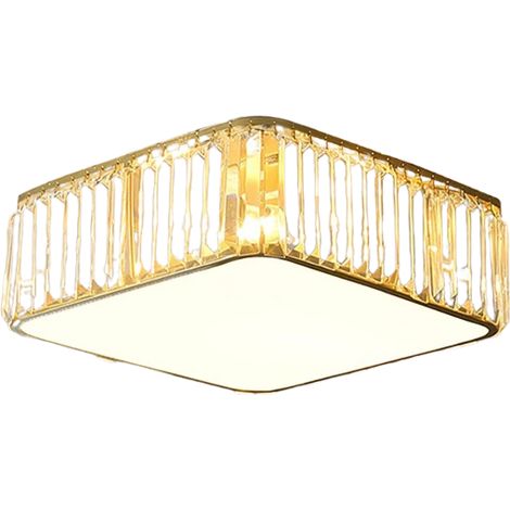 Lámpara de techo de cristal Vetro SQ de 40x40 cm, color oro. (1/4)