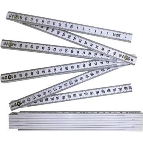 Toolland Durevole righello pieghevole in fibra di vetro, strumento di misurazione di precisione e comodo strumento di misurazione, 2 m (1/2)