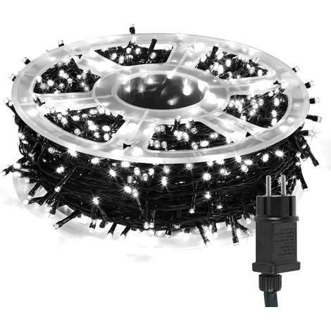 Randaco LED guirlande lumineuse 100m 500LED avec 8 modes guirlande extérieure pour intérieur Noël mariage fête jardin déco blanc froid