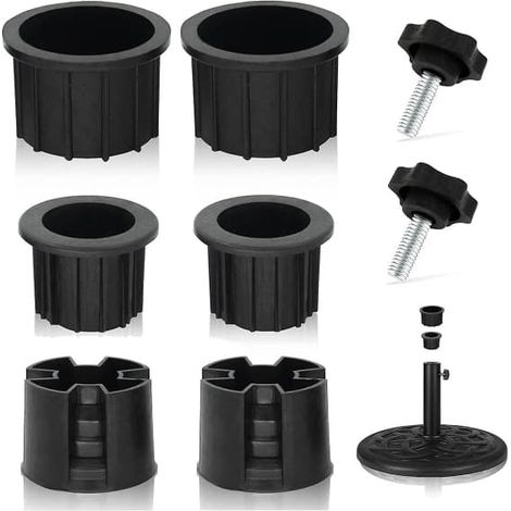 Lot de 8 bouchons et couvercles pour pied de parasol, trépied stabilisateur (sans pied) (1/3)