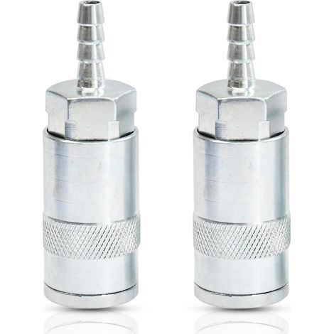 Dapetz ® 2PC Air Line Hose Connectors 1/4'' BSP Thread Quick Release Airline Hose Compressor Fitting Barb Bayonet Coupler Set (1/5)