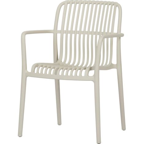 Iben chaise de jardin avec accoudoirs empilable couleur sable.