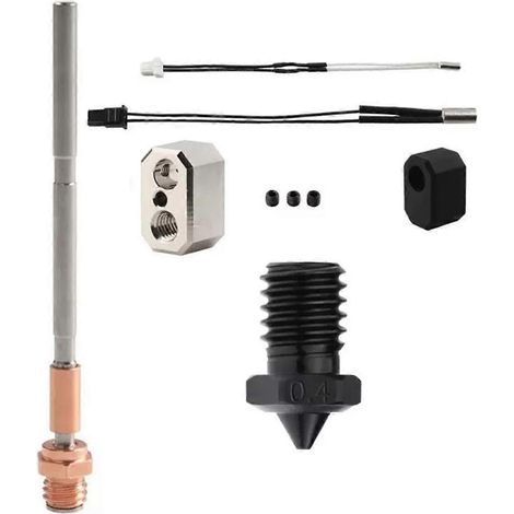Kit d'extrudeur Prusa i3 MK4 : buse 3 trous en acier trempé 0,4 mm, bloc chauffant cuivré, tige chauffante 24 V 40 W (1/5)