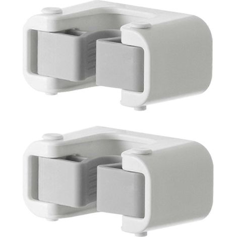 Support mural robuste pour balai et serpillière, fixation solide, pour salle de bain, rangement pour outils de nettoyage, maison, hôtel-2 Single Clips