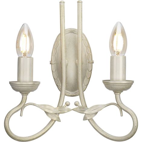 Elstead Olivia - 2 Licht Innenkerze Wandleuchte Gold, Elfenbein, E14 (1/5)