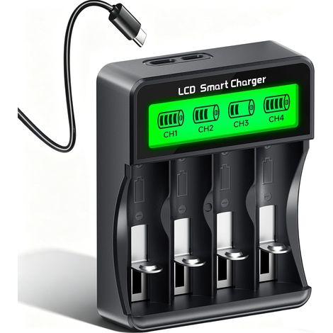 3.7V Chargeur de Batterie pour Piles CR123A, 16340, 16500, 10400, 14430, 14500 16350, pour Batterie d'appareil Photo VMC3030 VMK3200 VMS3330 3430 3530 (1/5)