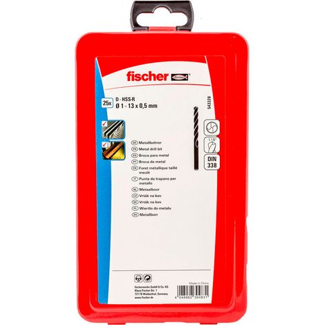 Pack 25 Forets Métal Hss-r Fischer Perçage Métal Précis Et Durable, Pack Complet - Fischer (1/2)