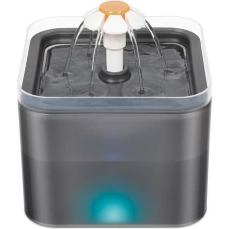 Fontaine à eau - HUOLE - 2L - Coquille grise - Lumière LED - Pour chat et chien