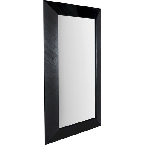 Miroir mural minimaliste en bois de frêne noir et mdf élégant - Noir bois de frêne foncé (1/4)