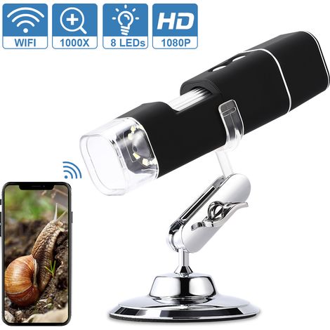 Microscope numérique sans fil HD 50X-1000X, caméra portable USB pour inspection électronique, observation de pièces, réparation de bijoux, grossissement réglable avec éclairage LED intégré (1/5)
