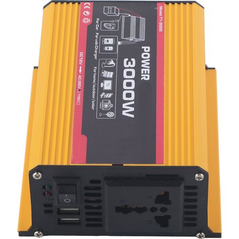Kfz-Wechselrichter 3000W Dual-USB-Auto-Stromwandler Modifizierter Sinuswellentransformator (DC12V AC220V) (1/5)