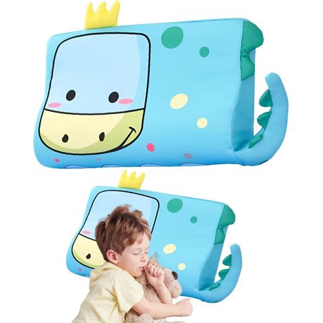 Cuscino per bambini Schlummerkids, comodo cuscino rimovibile per bambini dai 3 anni in su, 45 x 27 cm (dinosauro) (1/5)