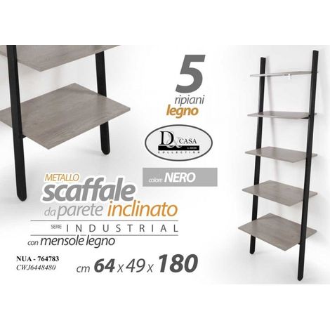 Urban industrielles geneigtes Wandregal cm 64 x 49 x 180 h