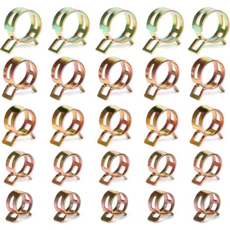 Schlauchschellen mit Federn, 5–9 mm, 5 Größen, 50-teiliges Set, Silikon-Vakuumschlauchschellen für Luft- und Wasserleitungen