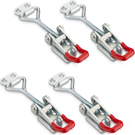 4er Set SOTECH Spannverschluss M6 (Haltekraft 220kg, abschließbar) Stahl verzinkt verstellbarer Kistenverschluss