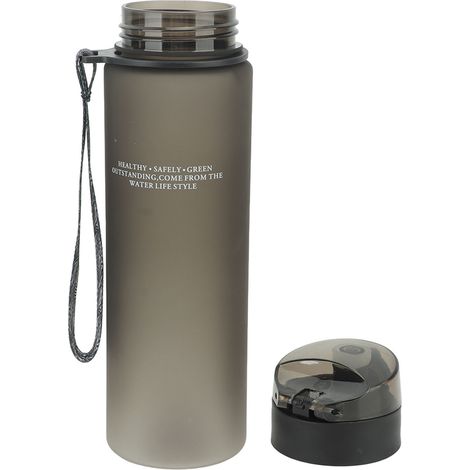 Gourde 550 ml élégante avec couvercle à bouton givré et poignée de transport (1/5)