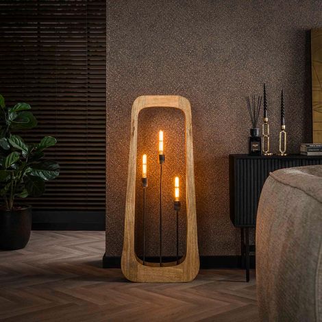 Lampadaire moderne en bois naturel ARY. (1/5)