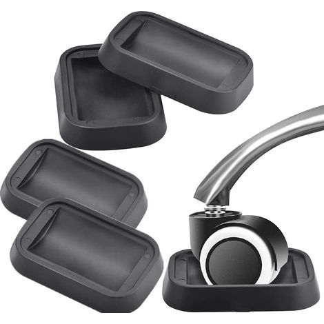 CCYKXA 5 Pcs Non-Slip Furniture Caster Pads Rubber Chair Caster Cups Rectangular Chair Roller Pads Furniture Castor Cups for Piano Office Chair