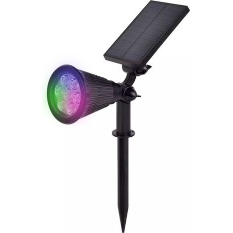 Solar-Strahler IP65 wasserdicht, drehbar, 7 superhelle LEDs, Erdspießleuchte für Rasen, Garten, Hof, Farbauswahl möglich (1/5)