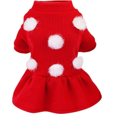 Robe pull pour chien pour petits chiens（Rouge，S）-Fei Yu