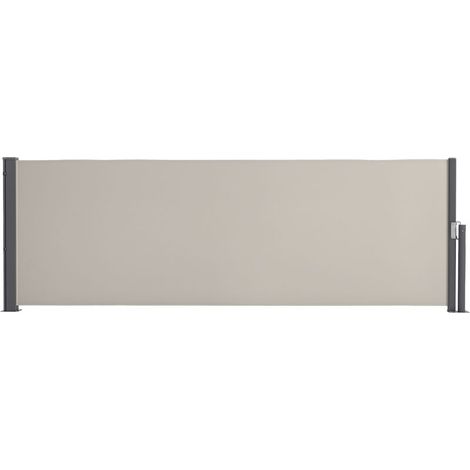 Store latéral extensible, protection de l'intimité, aluminium/polyester, 3 x 1 m, gris clair (1/5)